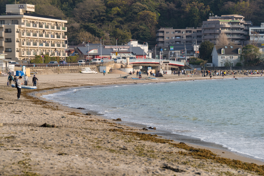 4月6日ダイヤモンド富士の日の逗子海岸