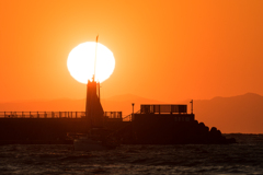 逗子海岸の日没５