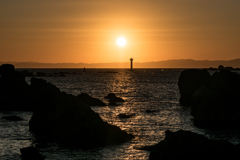 裕次郎灯台　日没