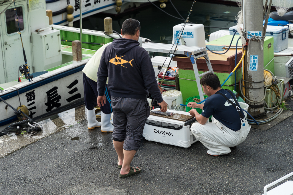 鐙摺港のお兄さん達