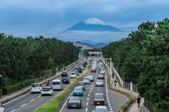 茅ヶ崎第一中学歩道橋からの富士山