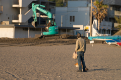 平日の森戸海岸