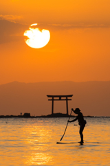 森戸海岸　夕日
