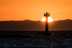 裕次郎灯台　日没