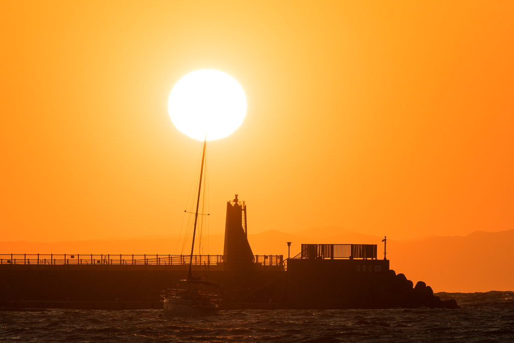 逗子海岸の日没2