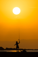 森戸海岸　夕日