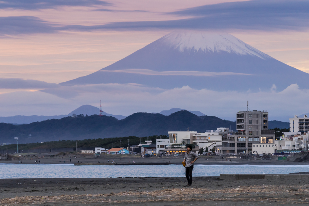 茅ヶ崎ヘッドランドからの富士山