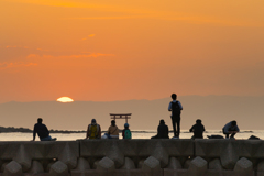 森戸海岸　夕日