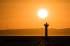 裕次郎灯台　日没