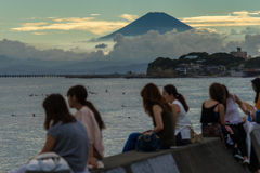 夏の湘南から富士山が見えた日