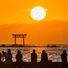 森戸海岸の夕日