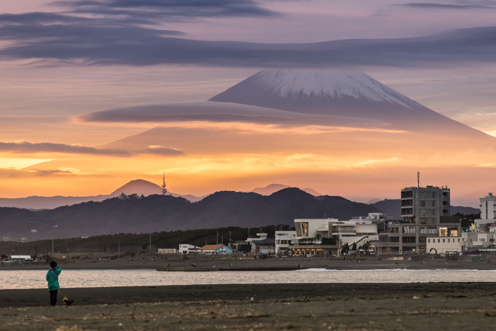 茅ヶ崎ヘッドランドからの富士山