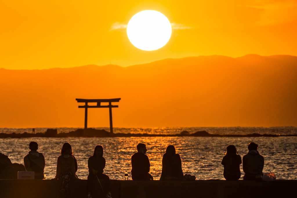 森戸海岸の夕日