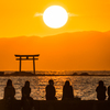 森戸海岸の夕日