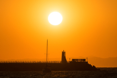 逗子海岸の日没1