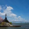 桜…琵琶湖の灯台 晴れ（＾＾