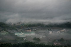霧の山中湖畔
