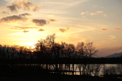 木曽川の夕日