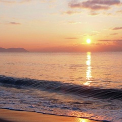 大森浜からの朝陽