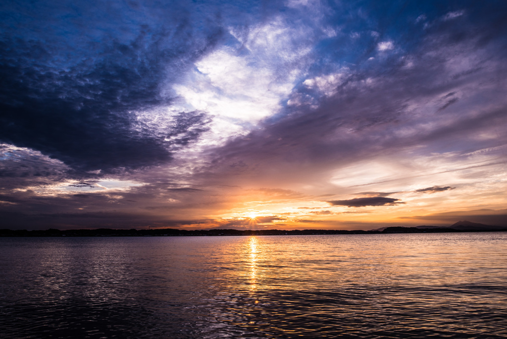 霞ヶ浦の夕日