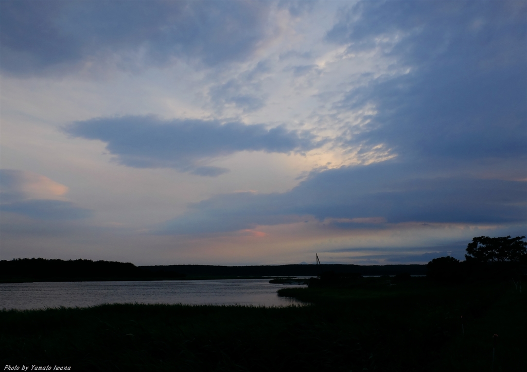 沼の夕暮れ１