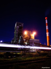 東海道線と工場夜景