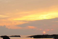男鹿半島の沈む夕日