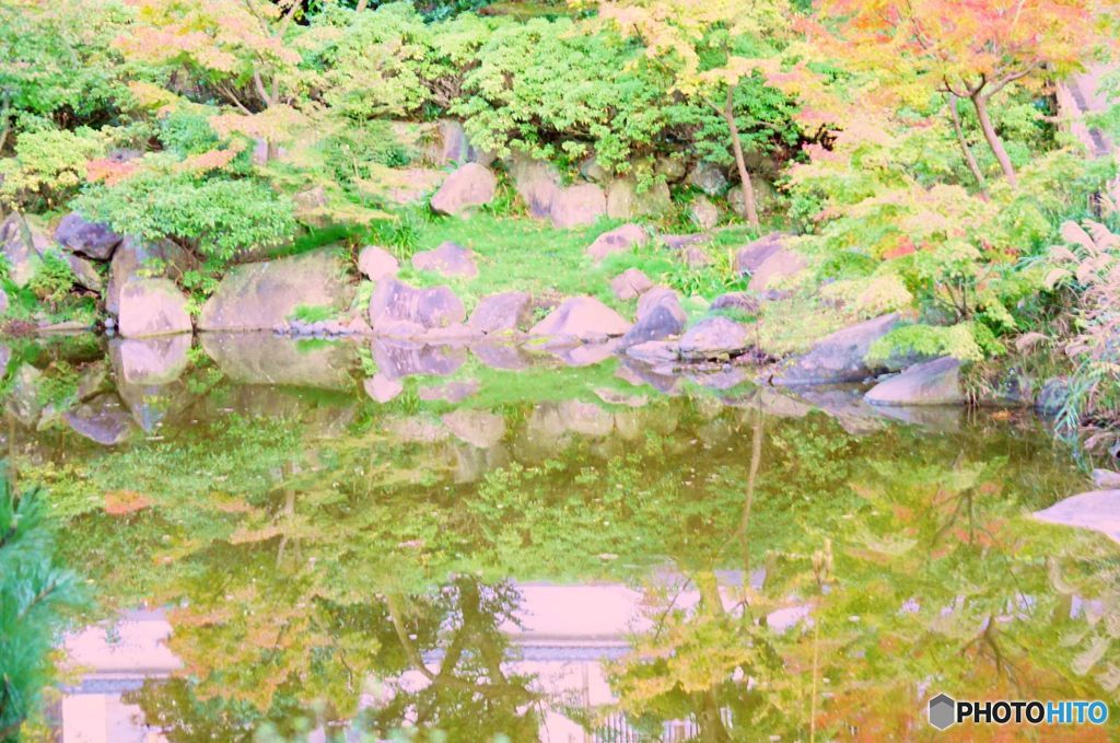 池に映る紅葉