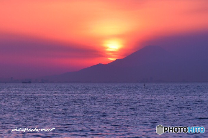 Sunset and Mt.Fuji 