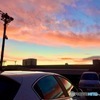 夕焼けの映り込み