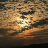 うろこ雲と夕日