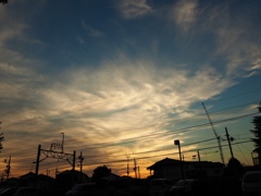 夕日と青空