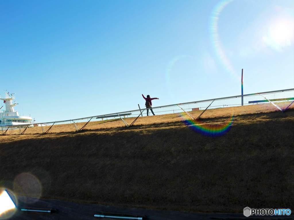 大桟橋のてっぺんで・・・