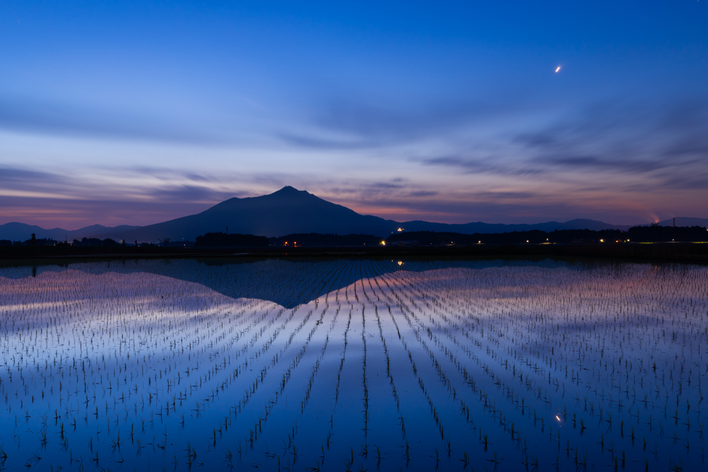 金星と紫峰水鏡