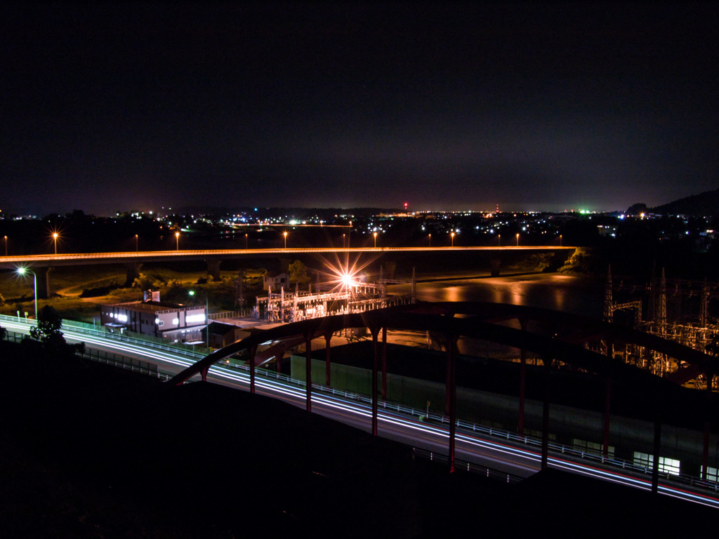 山本山信濃川発電所からの夜景