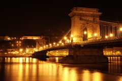 ブダペスト 鎖橋 夜景
