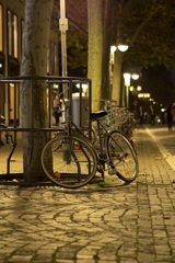 夜の自転車置き場