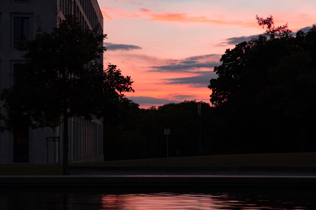 いつもの大学から見た夕焼け
