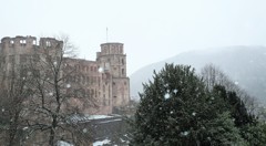 雪中の古城