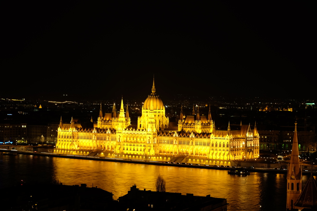 ハンガリー 国会議事堂の夜景