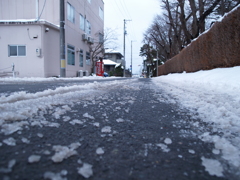 路上の残雪