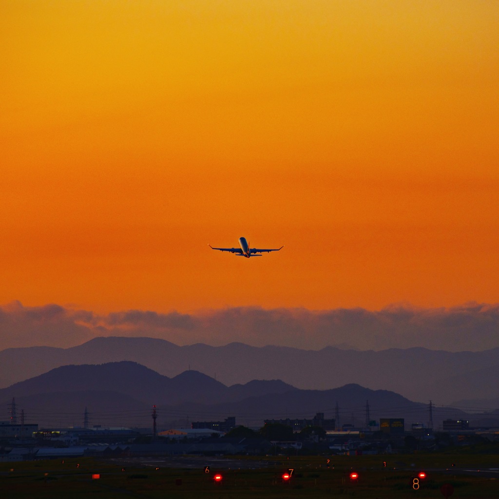 名古屋空港の夕焼け