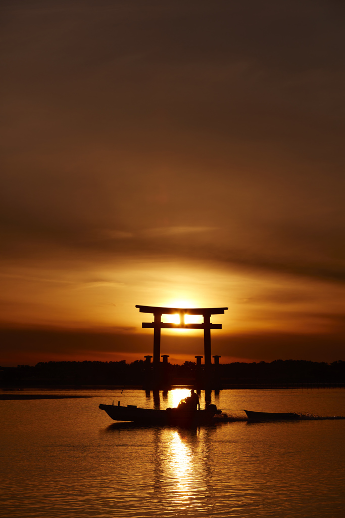 湖上の夕日 2018