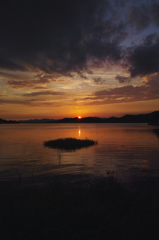 浜名湖の夕暮れ