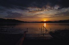 浜名湖の夕暮れ