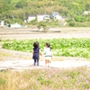あぜ道の２人