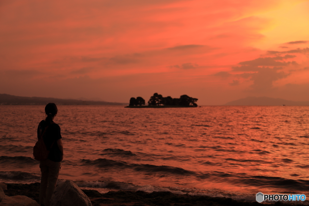 宍道湖　夕景