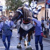 march in procession with horse.
