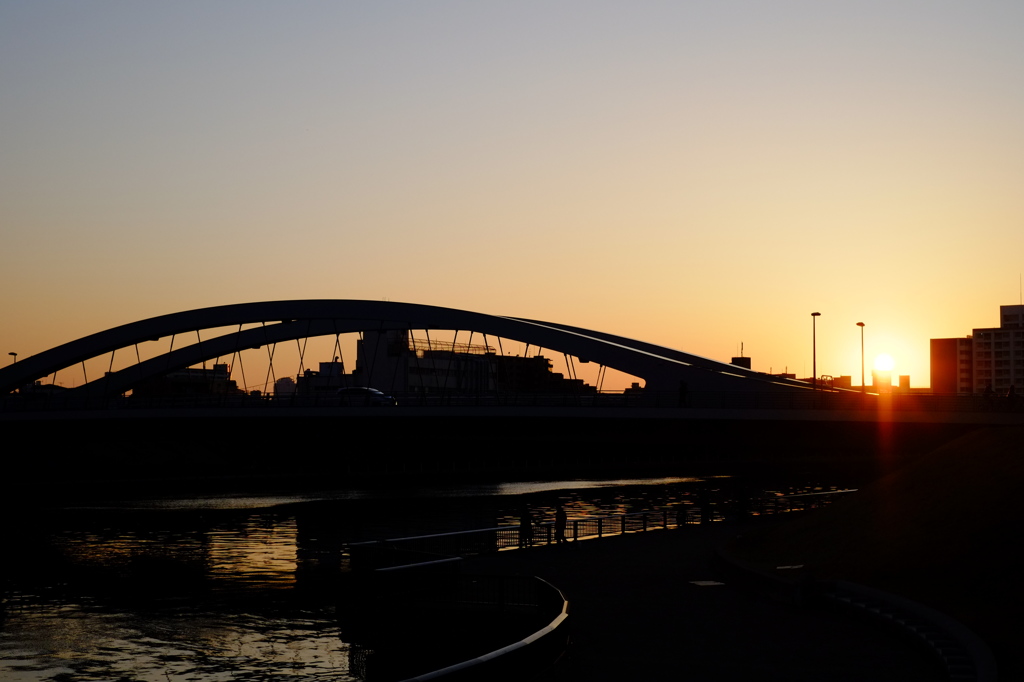 隅田川の夕日