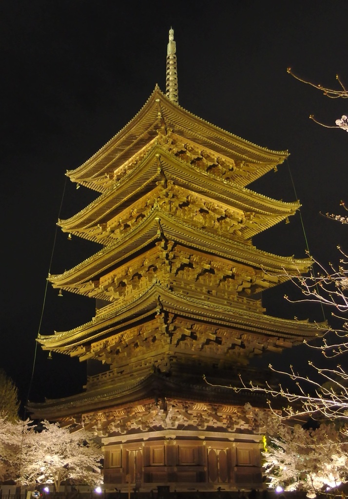 春の東寺　ライトアップ